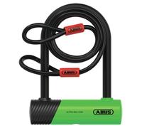 ABUS U-Lock 410K Ultra for Bicycle and e-Scooter - Handy and Robust Bicycle Lock with Practical Holder for Transport on The Bicycle - Bicycle Accessories - Variant 150HB140, Green + Cobra 10/120
