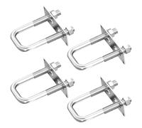U Shackle with Thread, Pack of 4 Shackle Bolts M8 50 x 80 mm Stainless Steel U Screws with Nuts Frame Plates U Bolts Shackle Bolts for Pipe Attachment Towing Repair
