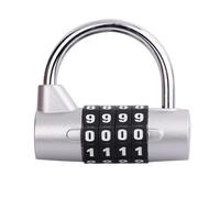 U Shape 4 Digit Password Lock Travel Suitcase Luggage Padlock Dormitory Cabinet Security Tool Gym Locker Coded Lock(Silver)