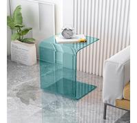 U Shape Acrylic End Table, C Shaped Side Table, Modern Industrial Multipurpose Nightstand for Couch, Functional Sofa Side Table