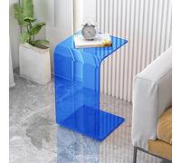 U Shape Acrylic End Table - C Shaped Sofa Side Table, Modern Industrial Design, Multipurpose Nightstand for Living Room or Bedroom