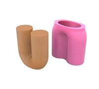 U Shape Candle Silicone Mold Twisted Line Epoxy Resin DIY Decoration Making Soap Melt Polymer Clay Household Unique Silicone Molds Making Clear for Soap Epoxy Wax Melts