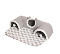 U-Shape Cat Tunnel Bed for Indoor Cats, Plush Cat Cave Tunnel with Memory Foam Cushion, Warm Fleece Cat Bed, Detachable Zipper Design, Anti-Slip Base Interactive Cat Toy
