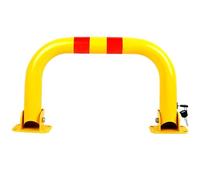 U-Shape Foldable Car Parking Space Lock Bollard - Automatic Driveway Security Post with Reflective Tape Cold-Rolled Steel 33cm Height Red - Protect Your Parking Space