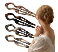 U Shape Hair Clips - 4pcs Vintage Style Pins, Non Slip Retention System, Rust Resistant Steel Build, Smooth Edge Finishing | Versatile cop Pins Alternative Use Dance Performances Ballet Recitals