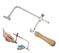 U-Shape Handsaw Frame with Adjustable Tension and Wood Handle, Steel Coping Saw for Wood and Jewelry Work