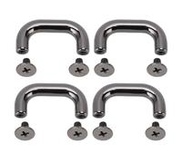 U Shape Ring Buckle, 5.5mm Crossed Screws 20 Sets Arch Bridge Bag Buckle for Leather Crafts (Black)