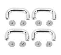 U Shape Ring Buckle, 5.5mm Crossed Screws 20 Sets Arch Bridge Bag Buckle for Leather Crafts (Black) (Silver)