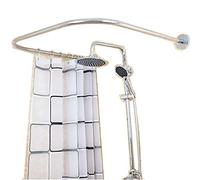 U Shape Shower Bar,Bathroom Stainless Steel Corner Curtain Bar Curved L Bathtub Telescopic Decorative Bath Rail for Changing Room Without Drilling Rod U-Shape Toilet Bathroom Pole New