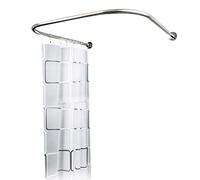 U Shape Shower Curtain Rail - Stainless Steel Telescopic Rod, No Drilling Holder for Bathroom, Changing Room - 80-130 cm