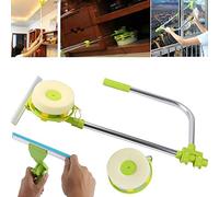 U Shape Telescopic Window Cleaning Tool Smart Angle Adjustable Handle Cleaner with Squeegee & Sponge Head, Cleaning Glass Dust Brush Wiper Indoor Safety Window Squeegee Cleaner Tools Kit