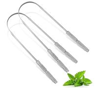 U Shape Tongue Scrapper Tongue Cleaner Fight Bad Breath Oral Health Care Stainless Steel (Pack of 3)