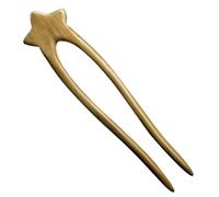 U Shape Wooden Hair Fork Princess Bun Stick Elegant Decorative | Smooth Edge, Stable Hold, Easy to Slide into Bun or Chignon, Green Batch Variation