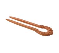 U Shape Wooden Hair Sticks Vintage Wood Hair Pins for Women Chignon Bun | Handmade Peach Wood with Polished Finish, Retro Style for Quick Updo Creation, Gentle on Fine Hair
