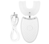 U-Shaped Adult Electric Sonic Toothbrush, Automatic Cleaning Oral Care Tool With Food Grade Silicone Brush Head (White)