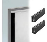 U-Shaped Aluminum Alloy Blackout Strip Black 50 70 85 100 130 150 175 185 200, Sleeping Window Light Blocker, No Drill, Light Gap Blockers for Roller Blinds 2 Pcs(95cm)