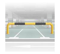 U Shaped Anti Collision Bar,Thickened Steel Pipe Isolation Warning Column,Stable Structure,for Hotels Subways Garages Parking Lots(Thick-2mm,L-1200mm)