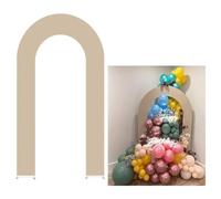 U-Shaped Arch Backdrop Cover For Birthday Party Wedding Decoration Double-Sided Stretchy Open Stand Covers for Party Ceremony Banquet Decor(Khaki,2.5ftx6ft)