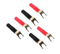 U Shaped Banana Plug Terminal Connector 6pcs Gold Plated Copper | Screw Fork Cable Connectors, No Soldering, Stable Sound Transmission, Easy Positive and Negative Pole Distinction