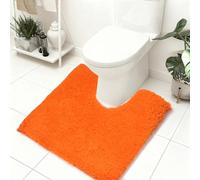 U-Shaped Bathroom Rugs 50x50cm, Soft Microfibre Toilet Rug Machine Washable Bath Rug Set with TPR Non Slip Rubber Backing Solid Bath Mats for Luxury Bathroom Toilet Pedestal Carpet