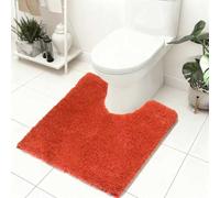 U-Shaped Bathroom Rugs 50x50cm, Soft Microfibre Toilet Rug Machine Washable Bath Rug Set with TPR Non Slip Rubber Backing Solid Bath Mats for Luxury Bathroom Toilet Pedestal Carpet
