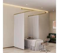 U-shaped Beauty Salon Partition Curtain, Semi-transparent Room Partition Curtain With Flat Hooks, Suitable For Fitting Rooms, Living Rooms, Bedrooms