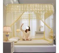 U-shaped Bed Canopy Curtain - Cozy 3-door Mosquito Net For Bedroom, Dorm, Apartment Decor, Stylish Multi-purpose Bed Drapes For Ultimate Comfort And Protection Beige 47.2 * 70.9in
