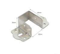 U-Shaped Bed Rail Bracket 40mm Galvanized Steel Support Hinge for Wood Bed Frame Headboards Footboards Non-Mortise Fastener(silver 32mm)