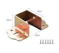 U-Shaped Bed Rail Brackets for Heavy Duty Wooden Bed Frames, 32/35/40mm Support Hinges Made of Cold-Rolled Steel with Galvanized Rust-Resistant Fin(Gold 32mm)