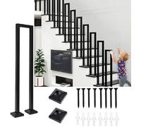 U Shaped Black Handrail for Stairs Indoor & Outdoor Railing 65CM Nordic Style Balustrade for Balconies & Corridors Durable Safety Guardrail