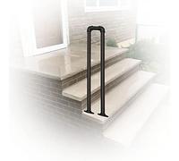 U-Shaped Black Transition Kit for Outdoor Steps Matte Finish with Screws 70cm Wrought Iron Support Post Durable and Stylish Solution for Safe Access