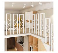 U-Shaped Black Wrought Iron Stair Balusters Decorative for Indoor Stairs Non-Slip Safety Support Poles with Diamond Pattern (100cm White)