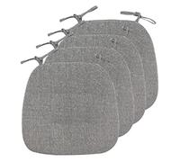 U-Shaped Chair Cushions 4-Pack Non-Slip Double-Sided Seat Pads with Ties Kitchen Chair Cushions Black Comfortable &for Dining Office & Home Use