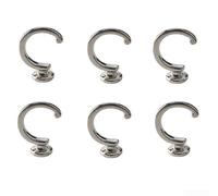 U Shaped Curtain Tieback Hooks In Antique Brass Metal Wall Mounted Drapery Holdback For Living Space Decor Black Finish Set Of Six(Silver)