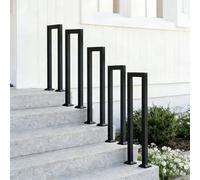 U-Shaped Decorative Stair Railing, Indoor/Outdoor il for Balcony, Garden, Porch, Loft & Villa, Fits 100cm Cement/Wooden Steps, Stylish Safety Solution