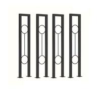 U-Shaped Diamond Pattern Stair il - Indoor Iron Railing Guardrail for Attic Villa & Home - 95cm Black Staircase