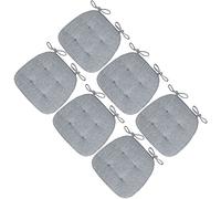 U-Shaped Dining Chair Cushions Set of 6 - Light Gray Kitchen Seat Pads with Ties Comfortable and Stylish 41x43cm Chair Cushions for Home Dining Decor