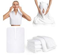 U-Shaped Facial Towels for Estheticians, Reusable Soft Absorbent Microfiber Towels, Massage Face Towels for Spa, Beauty Salons (White, 4PCS)