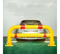 U-Shaped Folding Parking Barrier with Automatic Locking Mechanism Reflective Sticker for Enhanced Visibility Portable Vehicle Blocker for Secure Parking Management