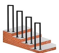 U Shaped Forged Post for Outdoor Stairs Safety Support Bar for Garden Railings Attics Hallways Handrails Transition Railing (95cm) Durable & Stylish