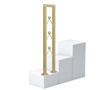 U-Shaped Gold Wrought Iron Handrail for Indoor Stairs & Outdoor Steps - Durable Loft Safety Guardrail (20x95cm) - Stylish Stair Railing for Home Decor