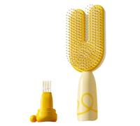 U-shaped Hair Brush, Multi-functional Anti-static Scalp Massage U-Shaped Comb Teeth, For Frizz Control Detangling High Crown Hair Styling Yellow