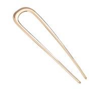 U-shaped Hair Pin Golden Fork Elegant Silver-color Alloy Anti-slip Long Thick Updo Bun French Stick for Women Girls Durable Golden