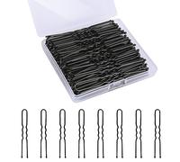 U Shaped Hair Pins, 100PCS 2.4inch Bun Hair Pins for Women Kids Girls Hairdressing Salon with Storage Box, for All Hair Types - Black