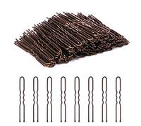U Shaped Hair Pins, 200 Count Buns Waved U-shaped Hair Pins for Updos with Box for Women Lady Girls Bobby Pins French Historical Hair Pin Hair Styling Pins Hair Accessories (Brown, 2.4 Inch)