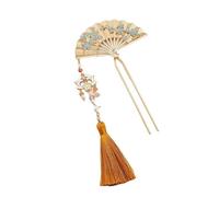 U Shaped Hair Sticks Forks, Jewelry Step Shaking Hair Stick, Retro Chinese Fan Shaped Simple Hairpins Side Clips(Mint Green)