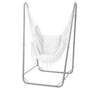 U-Shaped Hammock Chair Stand for Multiple Hammock, Heavy-Duty Steel Hanging Chair Stand for Indoor & Outdoor, Solid Support & Stable Base, 220 lbs Capacity, Easy Assembly, Stand Only - Grey