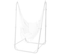 U-Shaped Hammock Chair Stand for Multiple Hammock, Heavy-Duty Steel Hanging Chair Stand for Indoor & Outdoor, Solid Support & Stable Base, 220 lbs Capacity, Easy Assembly, Stand Only - White