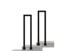 U-Shaped Handrail Stair Railing, Black Transitional Hand Railings Or Indoor/Outdoor Stairs,Front Wrought Iron Square Tube Hand Rail Fit 1 Steps,Supt 200kg (Size : 35cm(1.1ft))