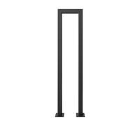 U-Shaped Handrails for Outdoor Steps,Exterior Stair Railing Black Front Porch Hand Rail,Floor Mount Transitional Handrail Picket Fits 1 Steps,35-100cm(100cm/39in)